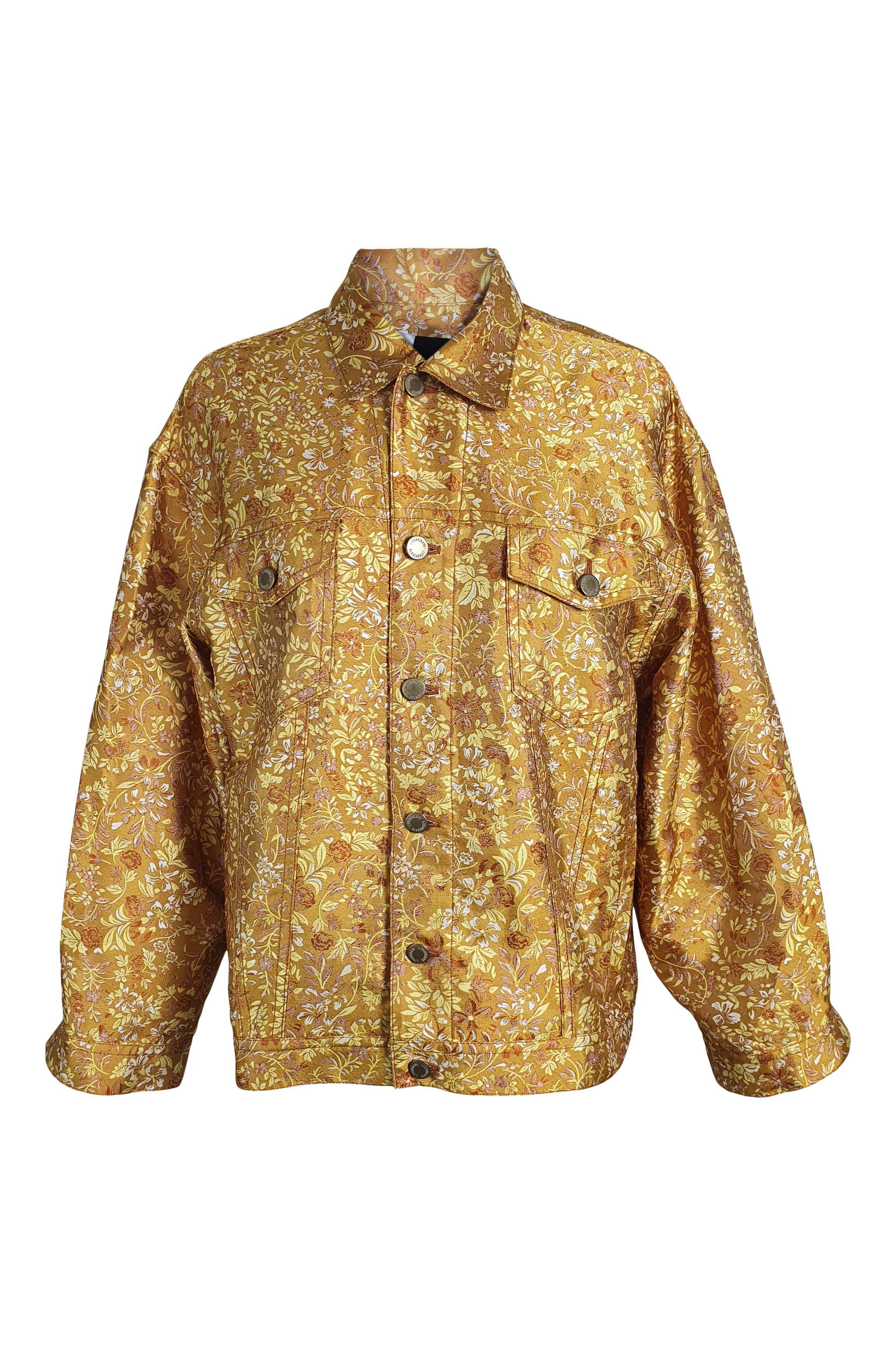 LITKOVSKAYA Rising Sun Yellow Silk Blend Floral Print Jacket (36 | UK 10 | US 6)-The Freperie