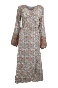 LITTLE MISS GYPSY Earthly Delights Meadow Wrap Midi Dress (S/M)-The Freperie