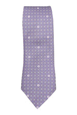 Load image into Gallery viewer, LOEWE 100% Silk Lilac Tie Geometric Circular Repeat (60&quot; L | 3.5&quot; W)-The Freperie
