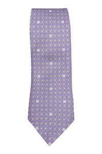 LOEWE 100% Silk Lilac Tie Geometric Circular Repeat (60" L | 3.5" W)-The Freperie