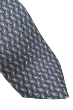 Load image into Gallery viewer, LOEWE 100% Silk Navy Tie Brown Leaves Repeat (60&quot; L | 3&quot; W)-The Freperie
