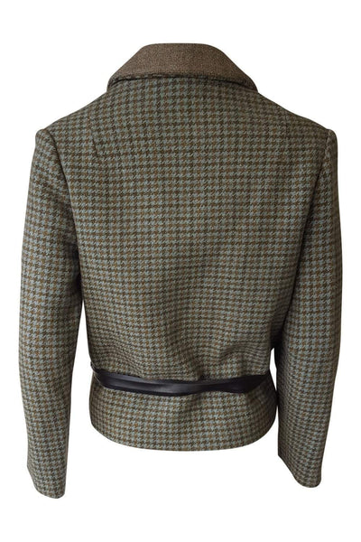 LONDON MAID Vintage Green Dogtooth Check Wool Coat (S) – The Freperie