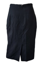 Load image into Gallery viewer, LOUIS FERAUD Vintage Black Cotton Pencil Skirt (UK 8)-Louis Feraud-The Freperie
