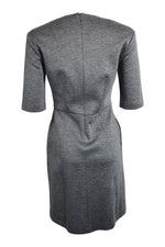 Load image into Gallery viewer, LUISA CERANO Grey V Neck Short Sleeved Fitted Dress (D 34 &amp; D 42)-The Freperie

