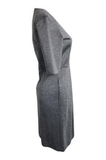 Load image into Gallery viewer, LUISA CERANO Grey V Neck Short Sleeved Fitted Dress (D 34 &amp; D 42)-The Freperie
