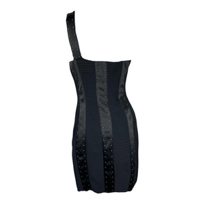 Laundry by Shelli Segal Black Studded Bodycon Mini Dress US 6 | UK 10 The Freperie Laundry by Shelli Segal Black Studded Bodycon Mini Dress US 6 | UK 10 The Freperie