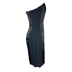 Laundry by Shelli Segal Black Studded Bodycon Mini Dress US 6 | UK 10-The Freperie