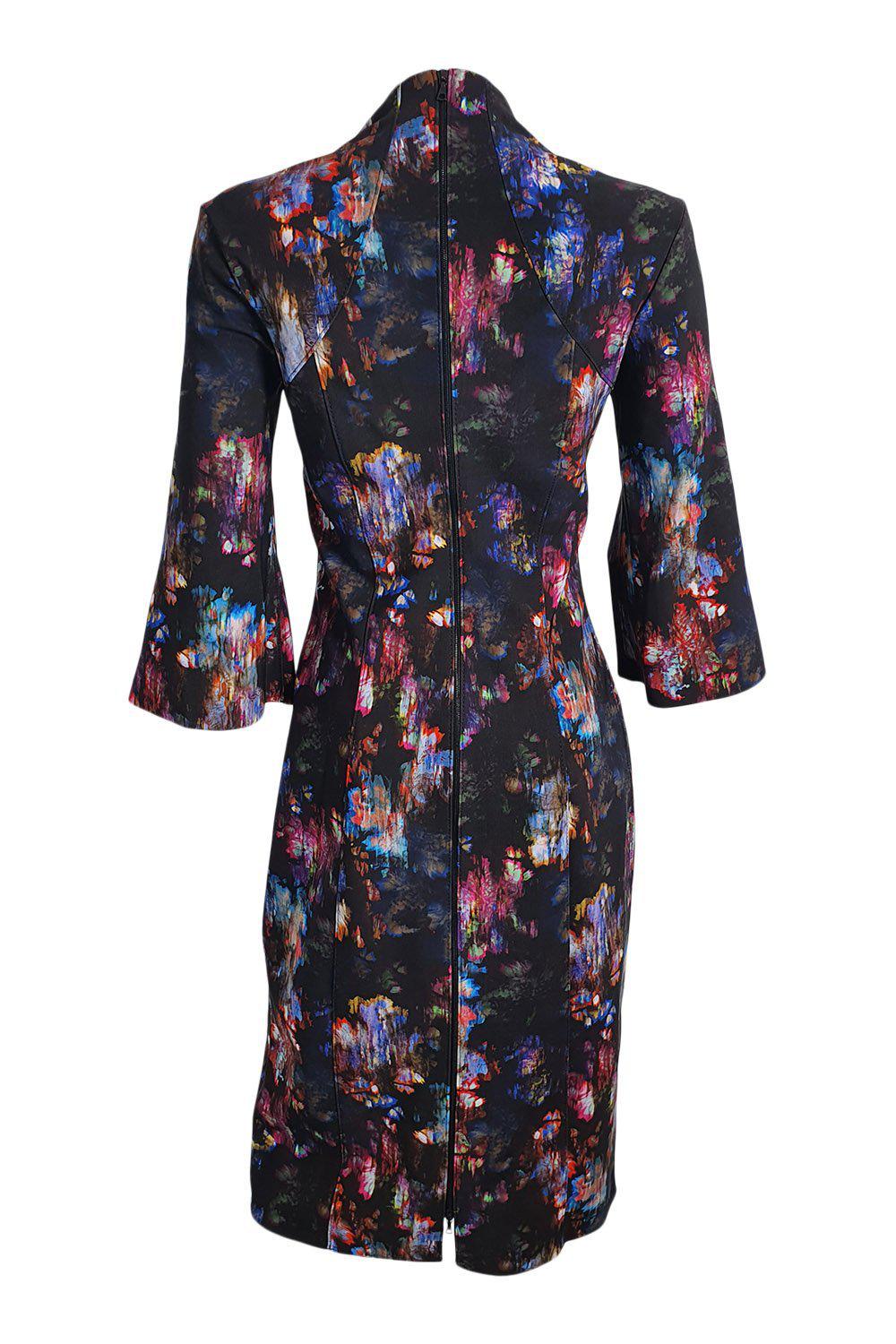 M2057 Maria Pinto Black Hidden Flowers Marguerite Dress (S)-Maria Pinto-The Freperie