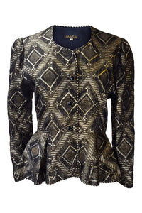 MA-SAI Vintage Black and Gold Fitted Jacket (12)-Ma-Sai-The Freperie