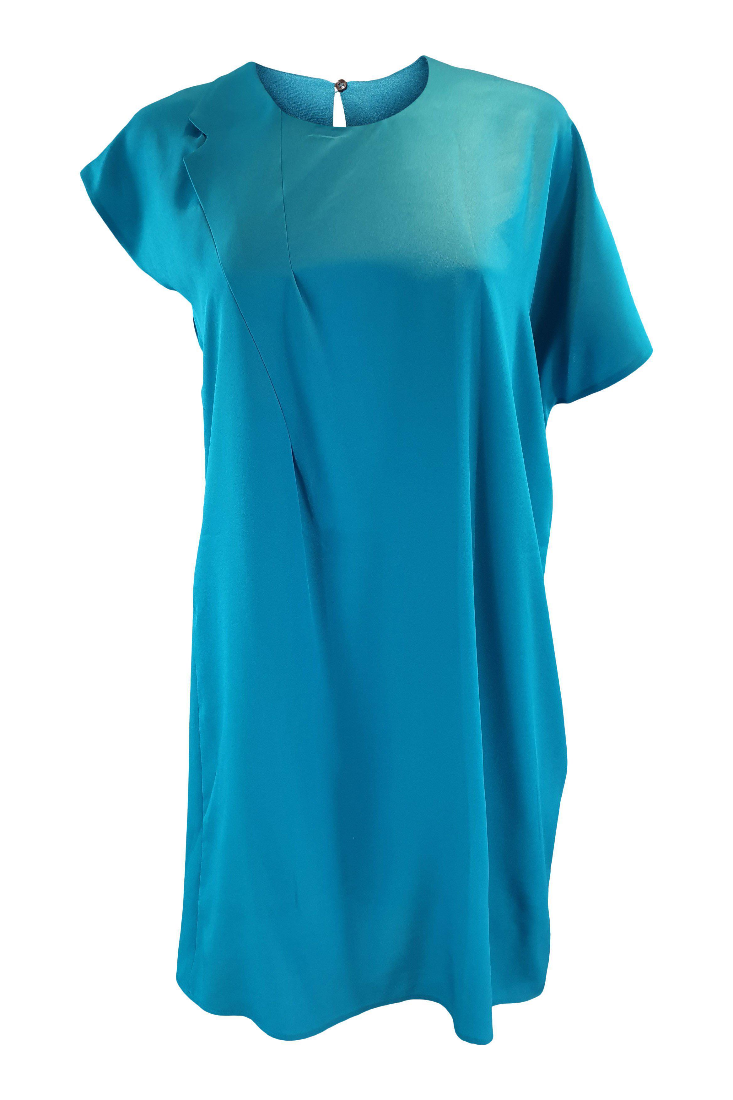 MAISON MARTIN MARGIELA 2014 Blue Asymmetric Shift Dress (IT 38)-Maison Martin Margiela-The Freperie