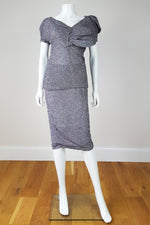 Load image into Gallery viewer, MANISH ARORA Grey Silk and Sequin Skirt Suit (S)-Manish Arora-The Freperie
