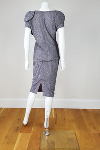 MANISH ARORA Grey Silk and Sequin Skirt Suit (S)-Manish Arora-The Freperie