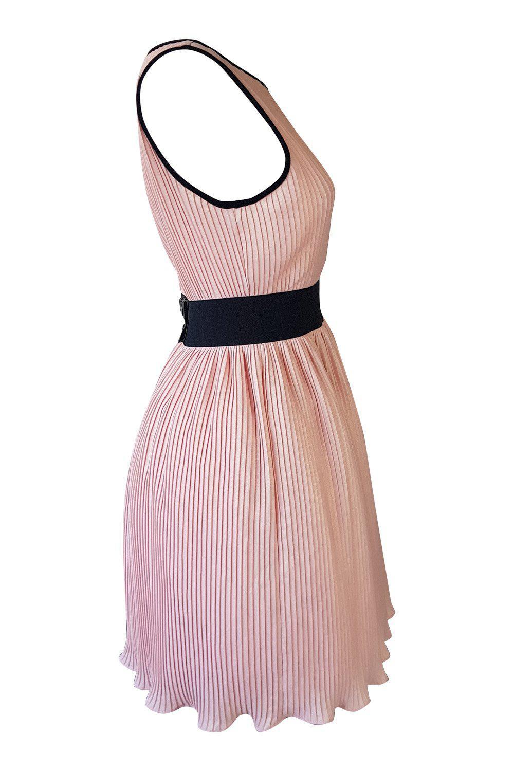 MANOUSH Women's Baby Pink Pleated Cocktail Mini Dress (38)-Manoush-The Freperie