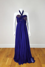 Load image into Gallery viewer, MARCHESA Couture Strapless Embellished Silk Chiffon Gown (UK 8)-Marchesa-The Freperie
