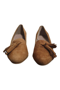 MASCARO Cindy Brown Suede Almond Toe Court Shoes (37)-The Freperie