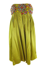 Load image into Gallery viewer, MATTHEW WILLIAMSON Lime Green Empire Line Midi Dress (12)-Matthew Williamson-The Freperie
