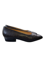 Load image into Gallery viewer, MAUD FRIZON Black Mid Heel Leather Court Shoes (39.5)-Maud Frizon-The Freperie
