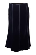 Load image into Gallery viewer, MAX MARA Black Velvet Silk Blend A Line Skirt (UK 10)-Max Mara-The Freperie

