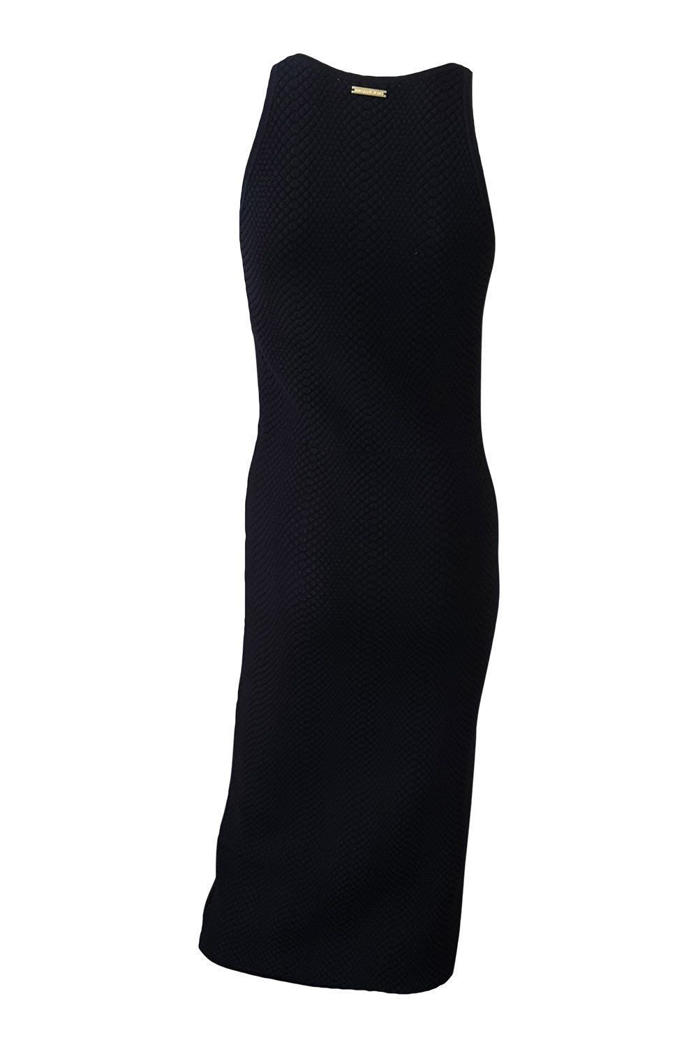 MICHAEL KORS Black Stretch Bodycon Midi Dress (S) The Freperie MICHAEL KORS Black Stretch Bodycon Midi Dress (S) The Freperie