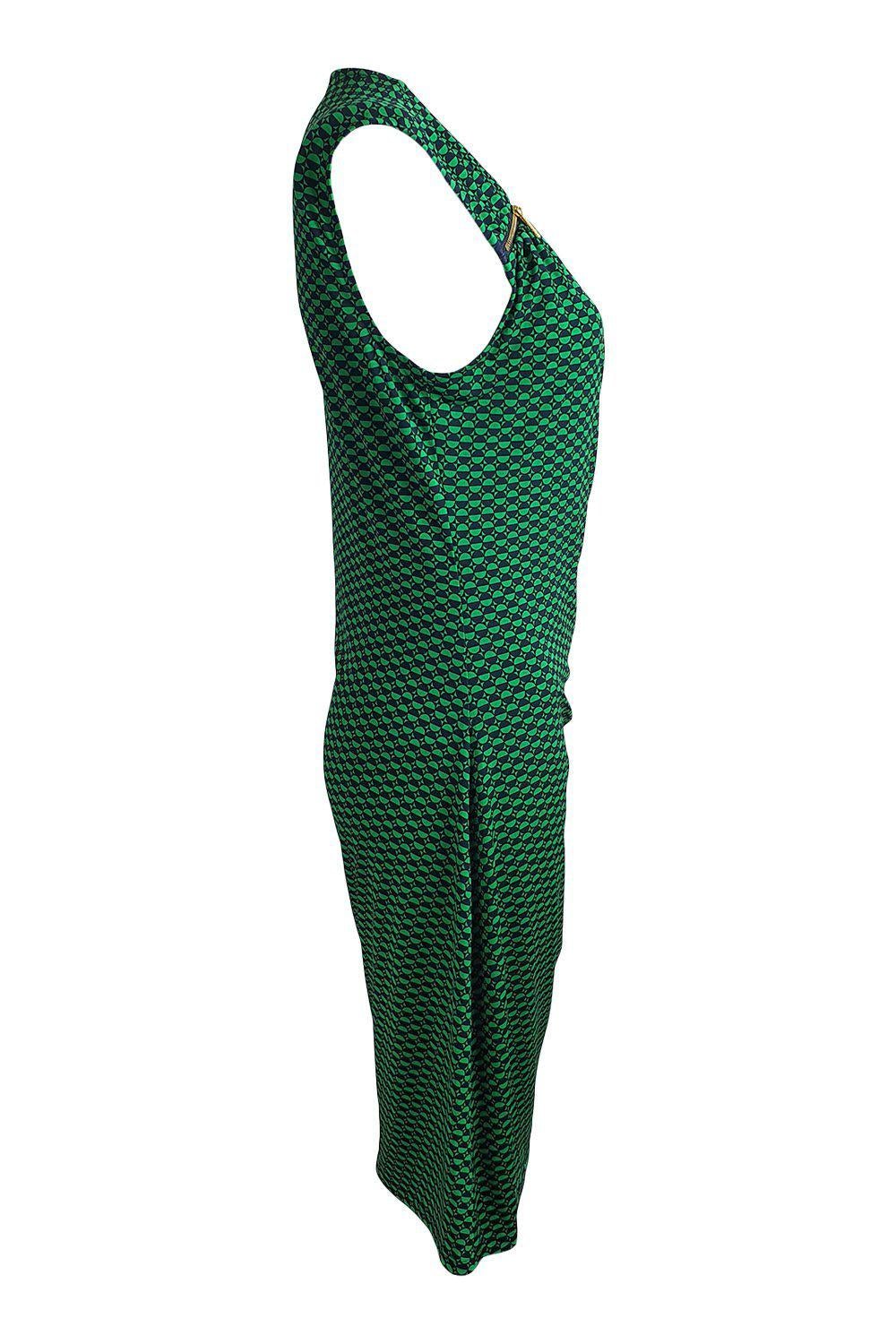 MICHAEL KORS Green Blue Abstract Print Sleeveless Dress (M) The Freperie MICHAEL KORS Green Blue Abstract Print Sleeveless Dress (M) The Freperie