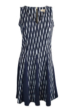 Load image into Gallery viewer, MICHAEL KORS Navy Blue Fit and Flare Abstract Print Sleeveless Dress (6)-Michael Kors-The Freperie
