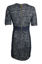 Load image into Gallery viewer, MICHAEL KORS Navy Blue Graphic Print Short Sleeved Shift Dress (US 4)-Allude-The Freperie
