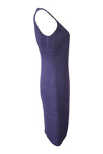 Load image into Gallery viewer, MICHAEL KORS Stretch Wool and Angora Blend Purple Bodycon Dress (6)-Michael Kors-The Freperie
