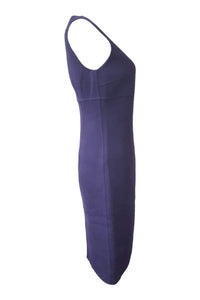 MICHAEL KORS Stretch Wool and Angora Blend Purple Bodycon Dress (6)-Michael Kors-The Freperie
