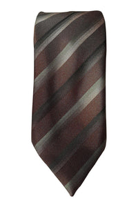 MICHELSONS OF LONDON Brown Striped Tie (59")-Michelsons of London-The Freperie