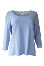 Load image into Gallery viewer, MILLI Lavender Blue 3/5 Sleeve Silk Mix Top (XL)-Milli-The Freperie
