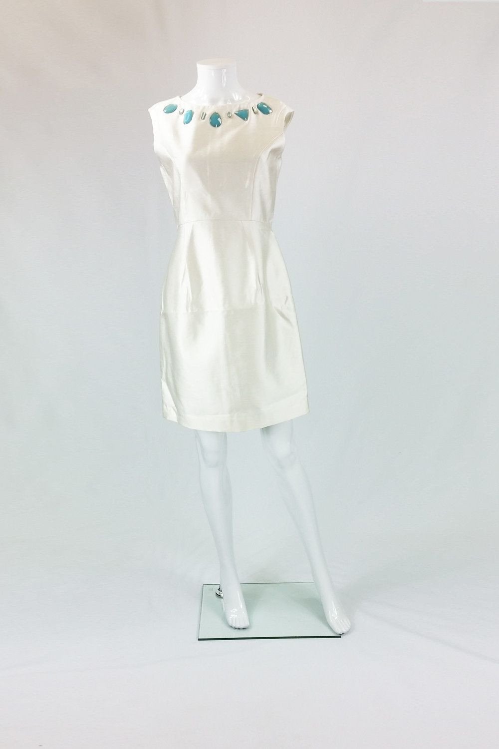 MISS SIXTY Ivory Jewel Embellished Dress (UK 10)-MISS SIXTY-The Freperie