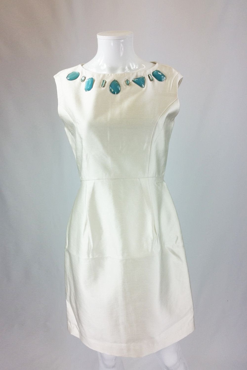 MISS SIXTY Ivory Jewel Embellished Dress (UK 10)-MISS SIXTY-The Freperie