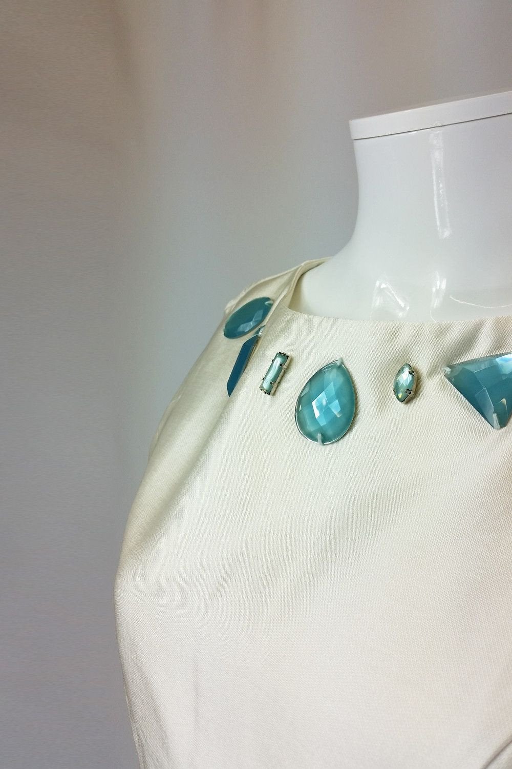 MISS SIXTY Ivory Jewel Embellished Dress (UK 10)-MISS SIXTY-The Freperie