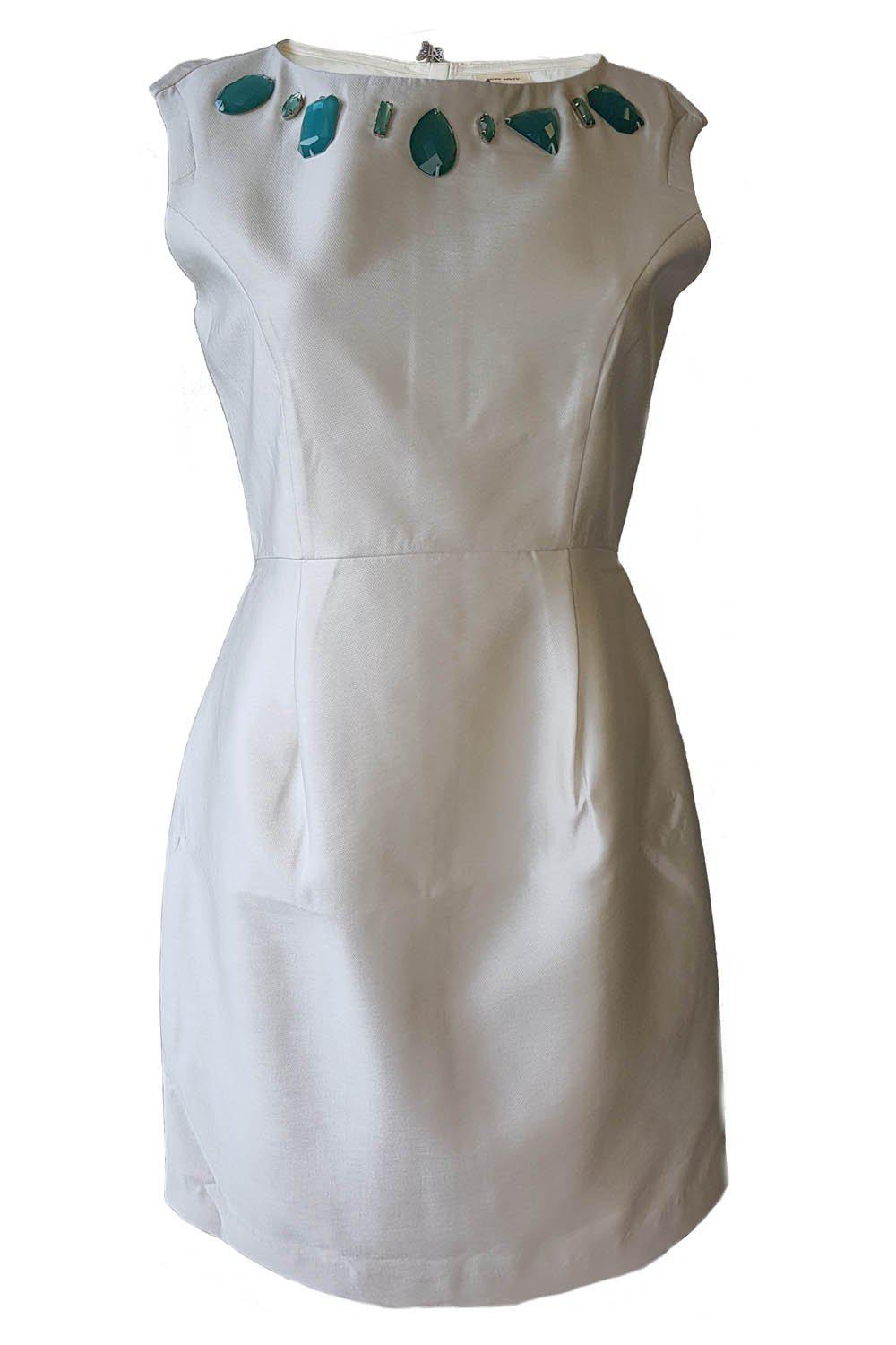 MISS SIXTY Ivory Jewel Embellished Dress (UK 10)-MISS SIXTY-The Freperie