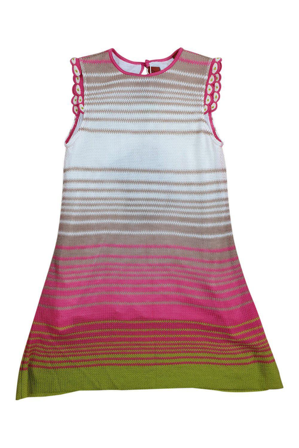 MISSONI KIDS Girl's Wool Blend Sleeveless Knitted A-Line Dress (4)-Missoni-The Freperie