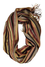 Load image into Gallery viewer, MISSONI Orange Label Pink Brown Yellow Striped Scarf (70&quot;)-Missoni-The Freperie
