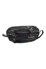 Load image into Gallery viewer, MIU MIU Black Patent Leather Part Quilted Shoulder Bag (L)-The Freperie
