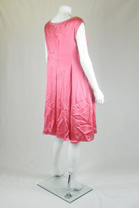 MOSCHINO CHEAP & CHIC Pink Satin Sleeveless Dress (UK 14)-Moschino-The Freperie