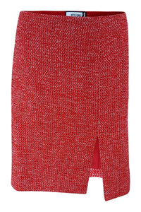 MOSCHINO Red Speckled Cotton Blend Mini Skirt (IT 48)-Moschino-The Freperie