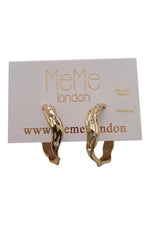 Load image into Gallery viewer, MeMe London 18k Gold Plated Rhinestone Studded Classic Hoop Earrings (M)-MeMe London-The Freperie
