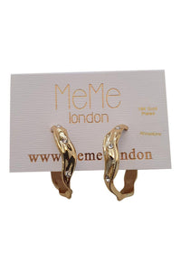 MeMe London 18k Gold Plated Rhinestone Studded Classic Hoop Earrings (M)-MeMe London-The Freperie