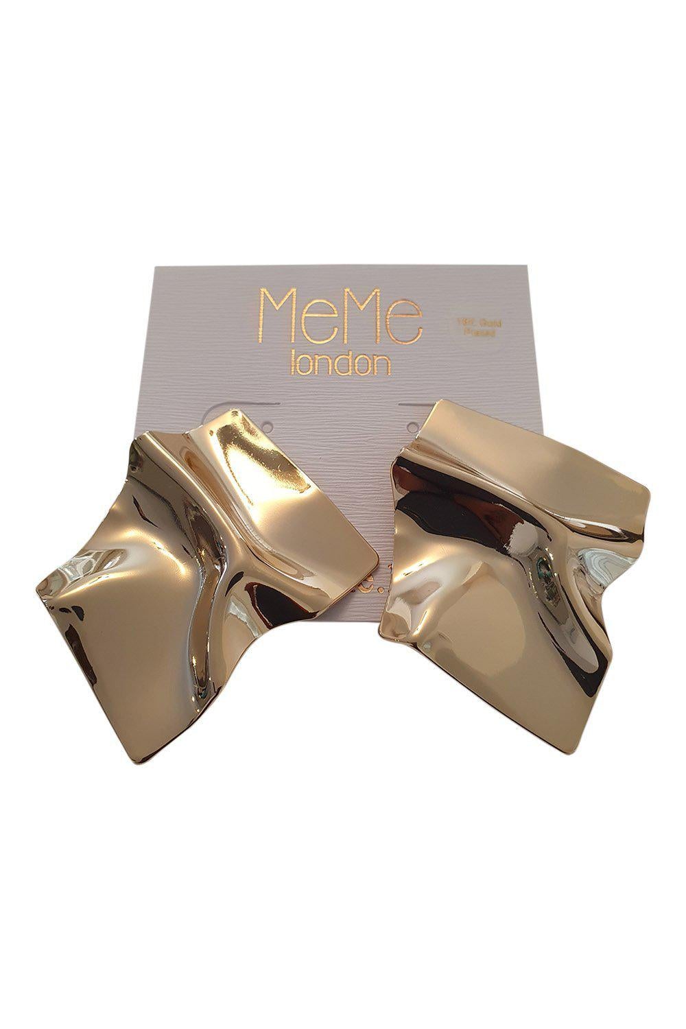 MeMe London 18k Gold Plated Sheet Metal Flavio Earrings (L)-MeMe London-The Freperie