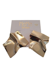 MeMe London 18k Gold Plated Sheet Metal Flavio Earrings (L)-MeMe London-The Freperie
