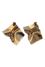 Load image into Gallery viewer, MeMe London 18k Gold Plated Sheet Metal Flavio Earrings (L)-MeMe London-The Freperie
