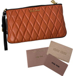 Load image into Gallery viewer, Miu Miu Papaya Biker Wristlet Pouch with Authentication cards-The Freperie
