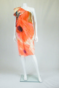 NICOLE FARHI Silk Mix One Shoulder Dress UK 10-Nicole Farhi-The Freperie