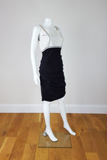 Load image into Gallery viewer, NICOLE MILLER Silk Mix Black and White Dress (S)-Nicole Miller-The Freperie
