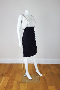 NICOLE MILLER Silk Mix Black and White Dress (S)-Nicole Miller-The Freperie