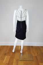 Load image into Gallery viewer, NICOLE MILLER Silk Mix Black and White Dress (S)-Nicole Miller-The Freperie
