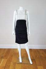 Load image into Gallery viewer, NICOLE MILLER Silk Mix Black and White Dress (S)-Nicole Miller-The Freperie
